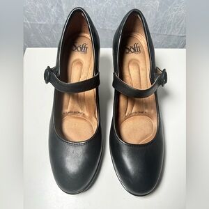 Sofft Women’s Mary Jane Hells Black Leather Size  10 M